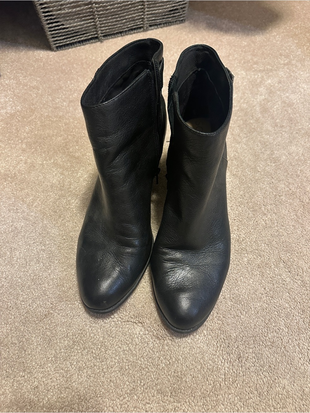 Black Leather Women's Ankle Boots - Sole Society